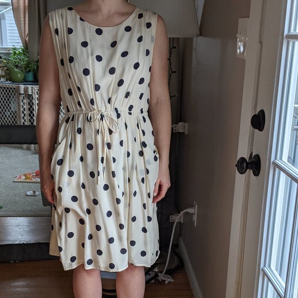 J Crew Polka Dot Black & White Mini Dress - Picture 1 of 3